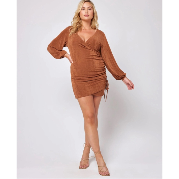 L’ Space Melissa Dress Coffee Brown NWT Size Medium - Picture 2 of 9